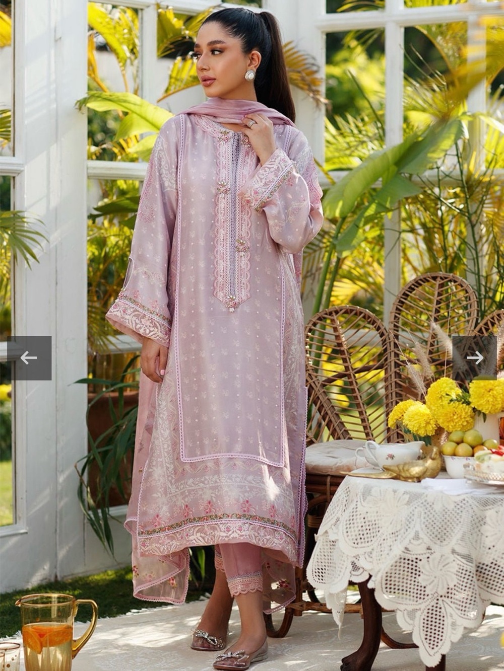 Farah talib aziz pakistani raw silk embroidered dress